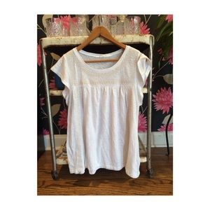 Gap White Embroidered Top